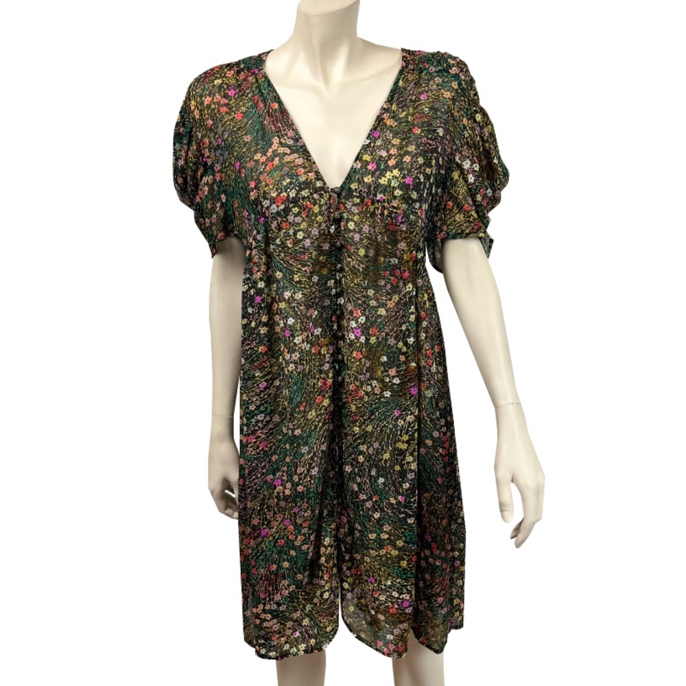Anthropologie Akemi & Kin Sheer Floral Babydoll‎ Dress